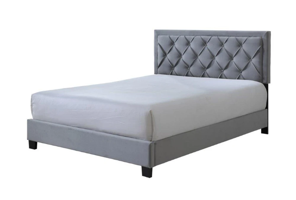 Dianna Grey King Tufted Upholstered Panel Bed