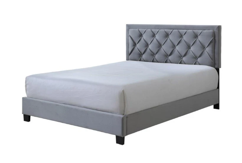 Dianna Grey King Tufted Upholstered Panel Bed - 360