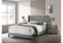 Melia Grey Full Tufted Upholstered Panel Bed - Room