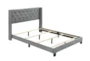 Melia Grey Full Tufted Upholstered Panel Bed - Slats