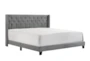 Melia Grey King Tufted Upholstered Panel Bed - Signature