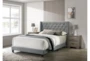 Melia Grey Queen Tufted Upholstered Panel Bed - Room