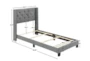 Melia Grey Twin Tufted Upholstered Panel Bed - Detail