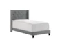 Melia Grey Twin Tufted Upholstered Panel Bed - Signature