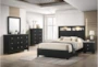 Cady Black Queen Bookcase Bed With LED Lighting - Room