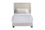 Ziya Ivory Twin Upholstered Panel Bed - Front