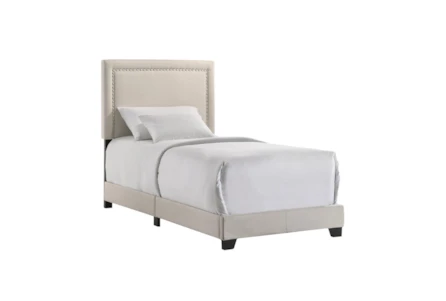 Ziya Ivory Twin Upholstered Panel Bed - Main
