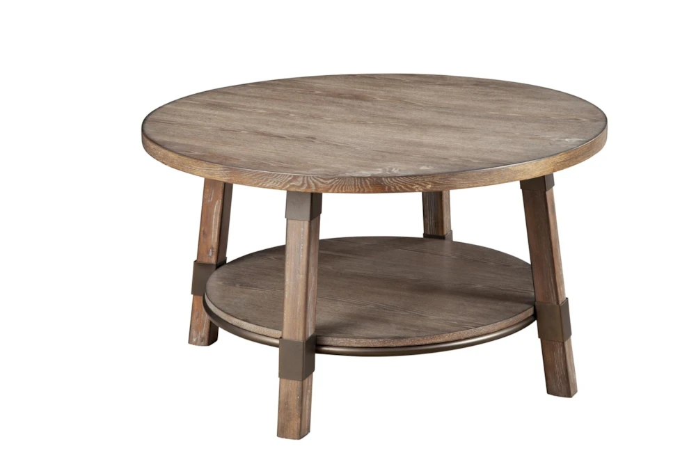 Elm Round Coffee Table With Storage