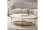 Monte Oval White/Natural Coffee Table With Storage - Room