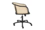 Hedda Rolling Office Desk Chair With Beige Velvet Seat - Detail