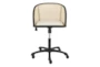 Hedda Rolling Office Desk Chair With Beige Velvet Seat - Detail
