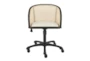 Hedda Rolling Office Desk Chair With Beige Velvet Seat - Signature