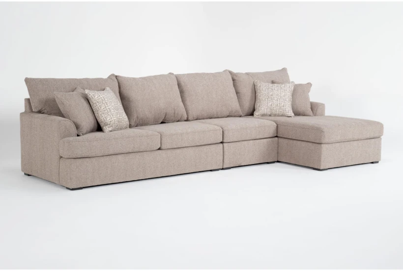 Belinha II Taupe 3 Piece Sectional with Right Arm Facing Chaise - 360
