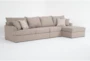 Belinha II Taupe 3 Piece Sectional with Right Arm Facing Chaise - Signature