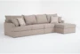 Belinha II Taupe 3 Piece Full Sleeper Sectional with Right Arm Facing Chaise - Signature