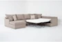 Belinha II Taupe 4 Piece Full Sleeper Sectional with Left Arm Facing Chaise - Sleeper