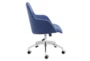 Mona Blue Fabric With Polished Aluminum Base Rolling Office Desk Chair - Detail