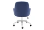 Mona Blue Fabric With Polished Aluminum Base Rolling Office Desk Chair - Detail