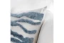 22X22 Capri Blue Hand Tufted Square Throw Pillow - Detail