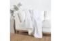 50X70 White Woven Texture Throw - Room