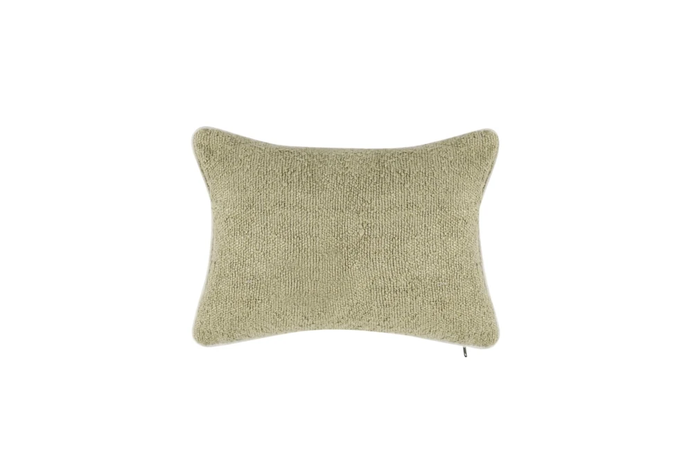 14X20 Wheat Green Boucle Lumbar Throw Pillow