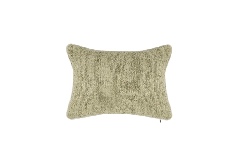14X20 Wheat Green Boucle Lumbar Throw Pillow - 360