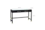 Palma 47" Charcoal Grey Rattan Desk With  Glass Desk Top + 2 Drawers - Detail