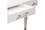 Felix 48" White Burl Writing Desk With 2 Drawer Storage - Detail