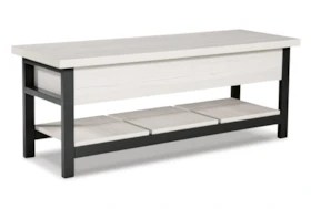 48" White Engineered Wood Storage Bench