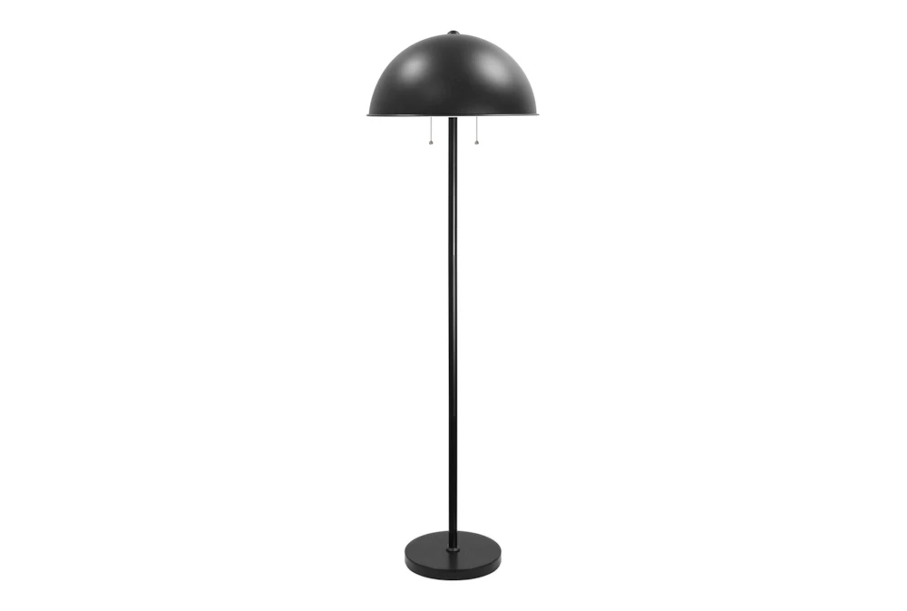 59" Matte Black Mushroom Dome Stick Floor Lamp