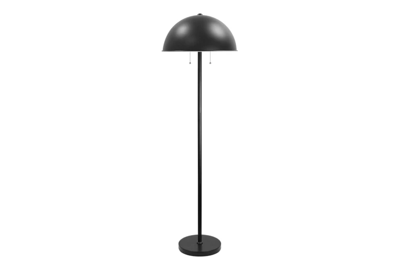 59" Matte Black Mushroom Dome Stick Floor Lamp - 360