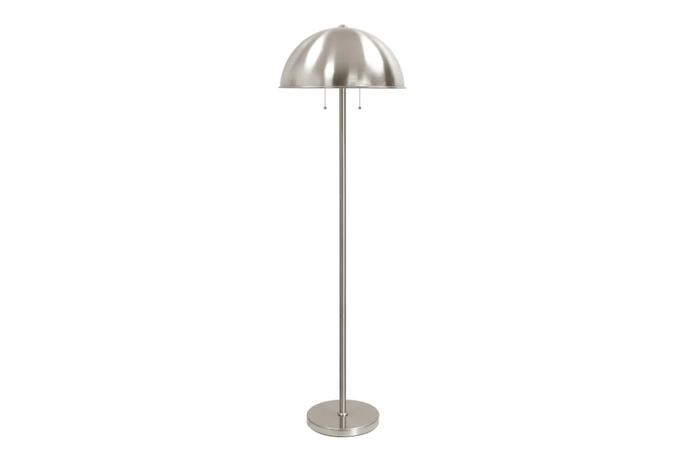 59" Silver Chrome Mushroom Dome Stick Floor Lamp