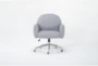 Kyra Grey Upholstered Rolling Office Desk Chair - Front