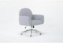 Kyra Grey Upholstered Rolling Office Desk Chair - Side