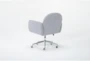 Kyra Grey Upholstered Rolling Office Desk Chair - Side
