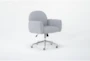 Kyra Grey Upholstered Rolling Office Desk Chair - Signature