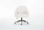 Kyra Ivory Boucle Rolling Office Desk Chair - Front