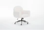 Kyra Ivory Boucle Rolling Office Desk Chair - Side