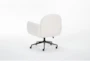 Kyra Ivory Boucle Rolling Office Desk Chair - Side