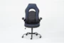Loki Black & Blue Rolling Office Gaming Desk Chair - Front