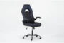 Loki Black & Blue Rolling Office Gaming Desk Chair - Side