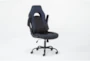 Loki Black & Blue Rolling Office Gaming Desk Chair - Side