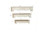 28X6 White Washed Wood Floral Carved Wall Shelves Set Of 3 - Detail