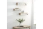 28X6 White Washed Wood Floral Carved Wall Shelves Set Of 3 - Room