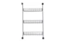 21X34 Black Metal Suspended Basket Industrial 3 Tier Wall Shelf - Back