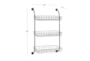 21X34 Black Metal Suspended Basket Industrial 3 Tier Wall Shelf - Detail