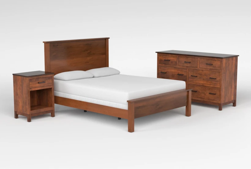 Reagan Asbury II California King Wood 3 Piece Bedroom Set With Dresser & 1-Drawer Nighstand - 360