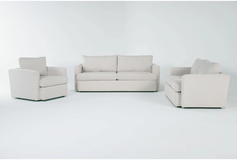 Basil Porcelain 3 Piece Sofa, Love & Chair Set - 360