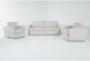 Basil Porcelain 3 Piece Queen Sleeper Sofa, Love & Chair Set - Signature