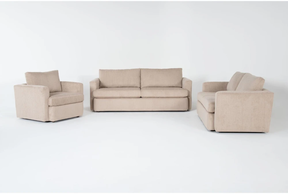 Basil Putty 3 Piece Sofa, Love & Chair Set